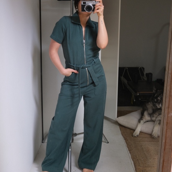 Reformation green denim jumpsuit - Picture 3 of 7